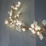 D0085 DUTTI LED Wrought Iron brass wood tree Chandelier Modern Acrylic for dinner room kitchen living room pendant light