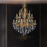 DB002 DUTTI Lámpara Colgante bronce LED de cristal de lujo estilo francés personalizado 6 8 10 14 cabezal de luz para sala de estar vestíbulo villa dormitorio restaurante