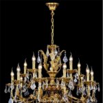 DB002 DUTTI Lámpara Colgante bronce LED de cristal de lujo estilo francés personalizado 6 8 10 14 cabezal de luz para sala de estar vestíbulo villa dormitorio restaurante