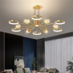 DB003 DUTTI LED Brass Chandelier 2023 new Designer Modern Luxury Living Room bedroom available astronomical star Tri-color Light Change