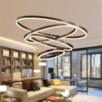 Dutti D0038 LED Chandelier Modern minimalist led restaurant chandelier Round Nordic living room creative personality bedroom study office lamps brushed nickel  3 ring