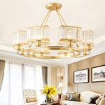 Dutti D0055 copper LED chandelier for living room bedroom restaurant study room lamp Postmodern Nordic luxury crystal atmosphere modern minimalist creative led Pendant Light