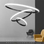 Dutti D0070 LED Chandelier acrylic Modern minimalist restaurant ring Nordic living room creative personality bedroom study room bar lamp 3 ring