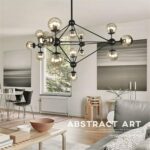 Dutti D0017 LED chandelier creative personality kitchen island bedroom Designer art molecular glass led magic bean modern rustic Pendant Light Iron industrial style living room 15 head